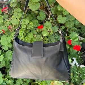 Coach Hampton Black Leather Hobo Shoulder Bag